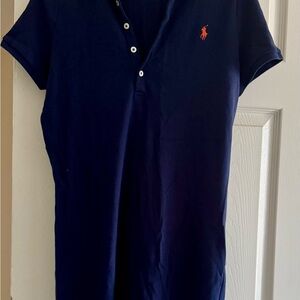 Ralph Lauren Navy Polo Dress with Red Logo